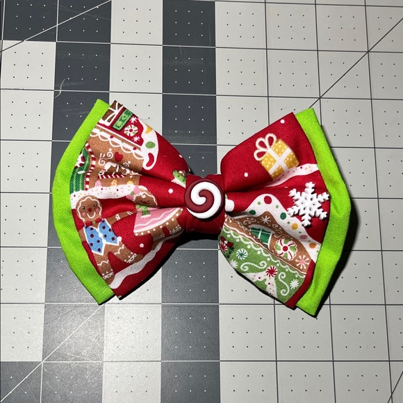 Holiday Cheer Red and Green Kids Hair Bow - Picture 1 of 4